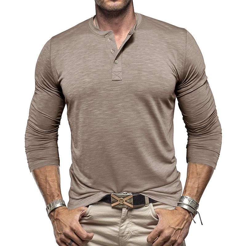 Premium Long-Sleeve Henley Shirt