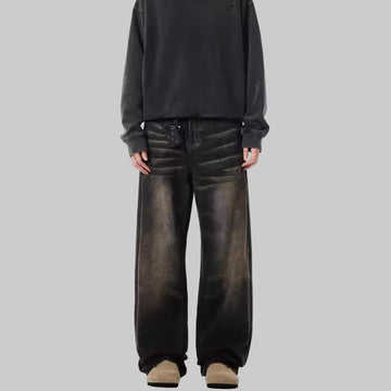 Premium Retro Straight-Fit Denim Pants