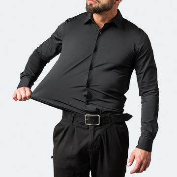 Elegant Solid Color Slim-Fit Dress Shirt