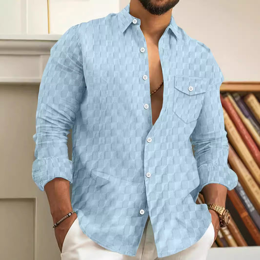 Classic Plaid Jacquard Dress Shirt