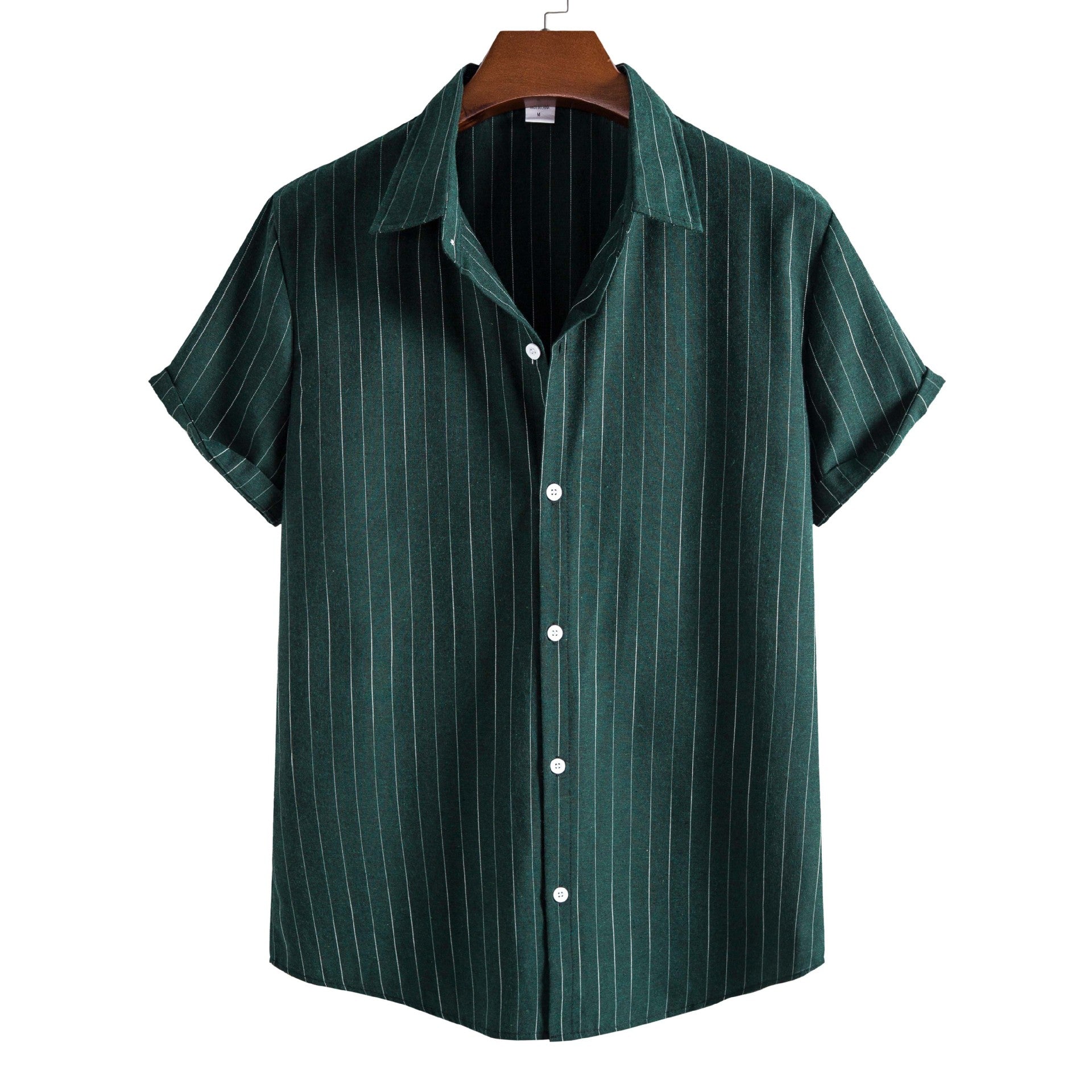 Premium Short-Sleeve Striped Dress Shirt