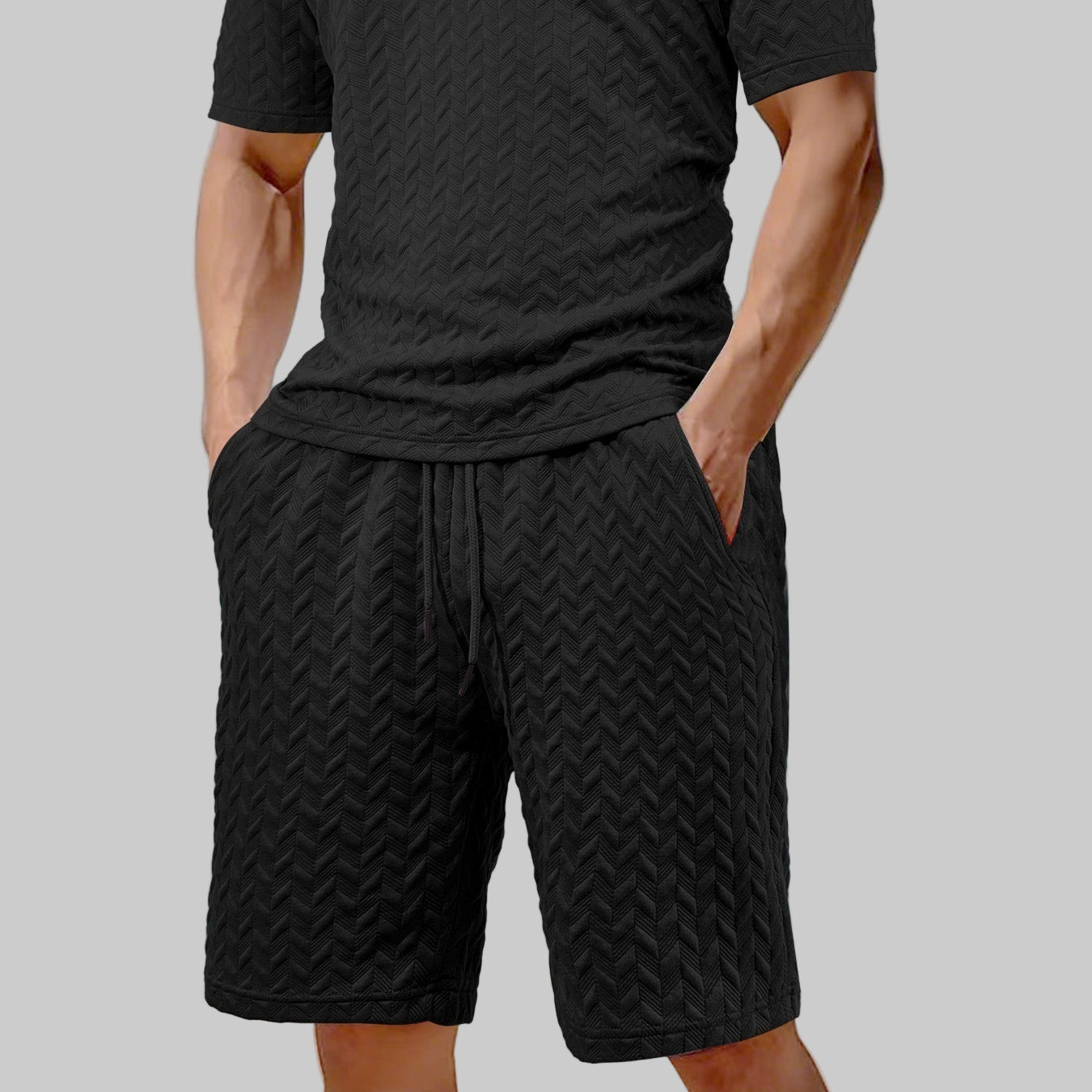 Elegant Jacquard Relaxed-Fit Summer Shorts