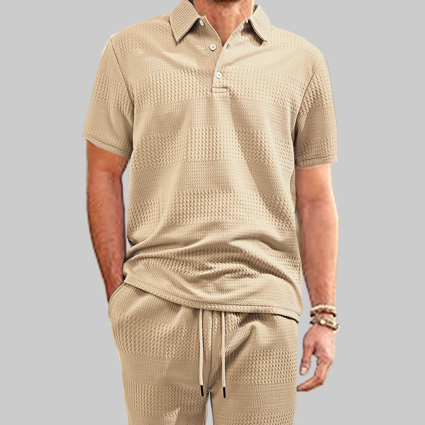 Premium Jacquard Casual Lapel Short Sleeve Shirt