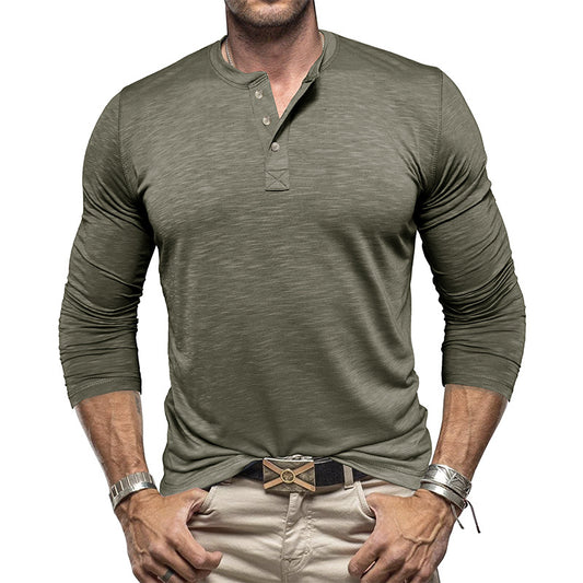 Premium Long-Sleeve Henley Shirt