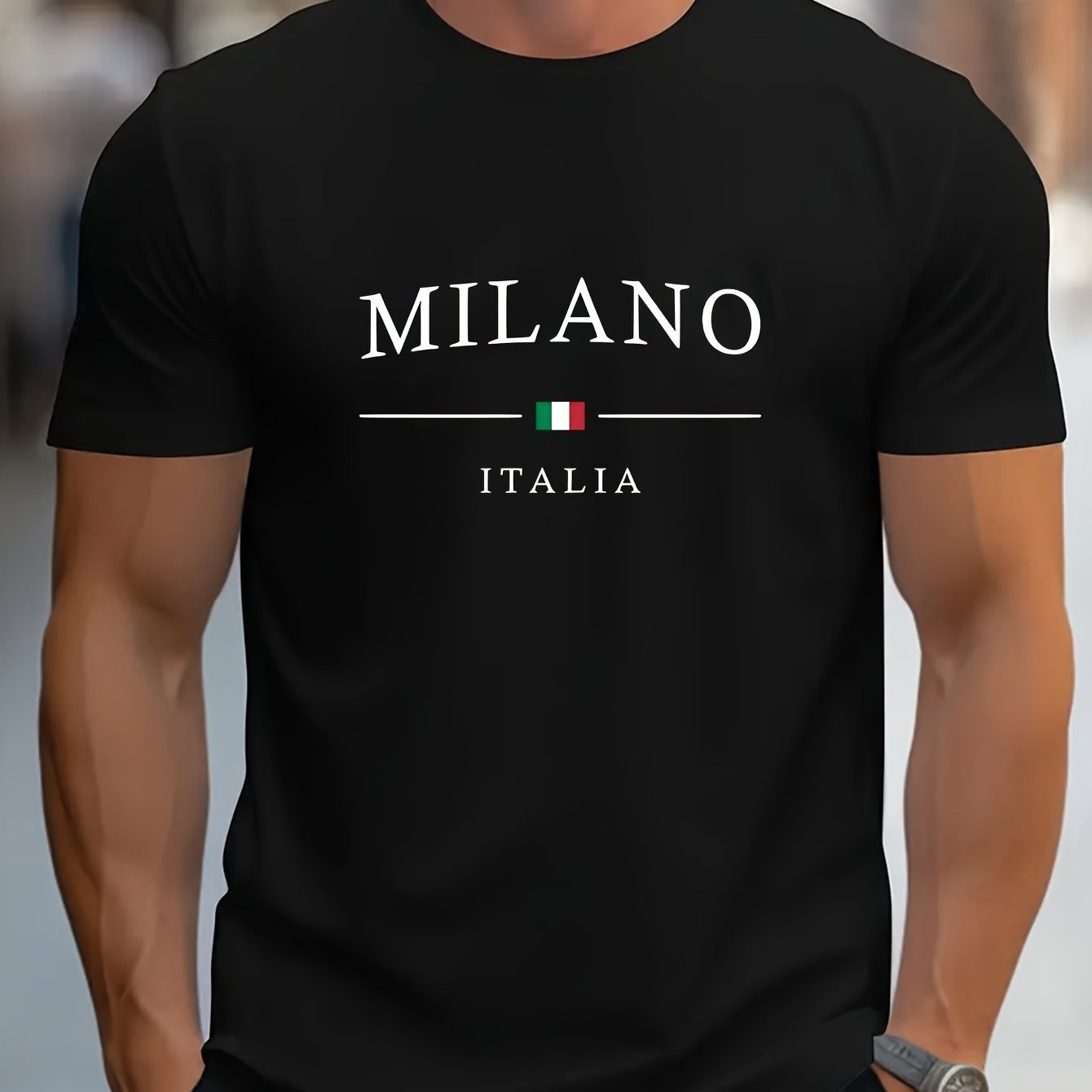 T-shirt with Milan Italy print – Premium Creative Print