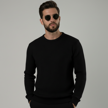 Signature Waffle Knit Crewneck Sweater