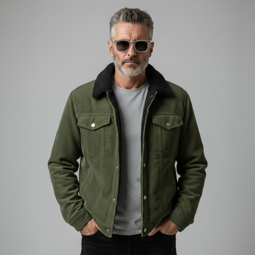 Retro Corduroy Velvet Winter Jacket — Slim Fit with Lapel Design