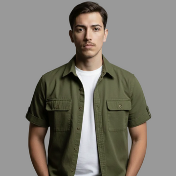 Premium Solid Color Short-Sleeve Cardigan Shirt