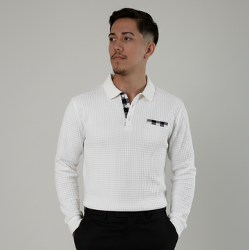 Textured Knit Henley Long Sleeve – Premium Casual Top