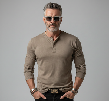 Premium Long-Sleeve Henley Shirt